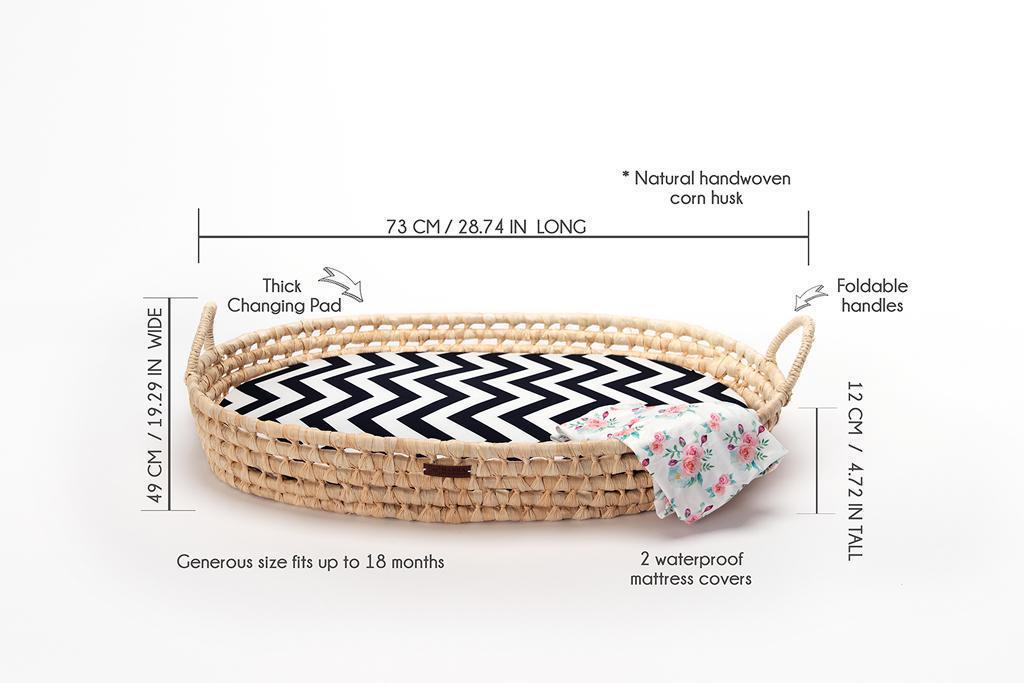 "Farewell to Conventional Diaper Changes: Embrace the Distinctive Corn Husk Changing Basket"