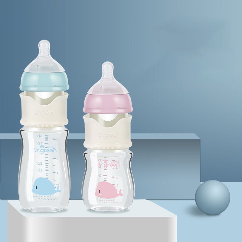 "Celestial Glass Baby Bottle - Safe, Stylish, and Secure Feeding"