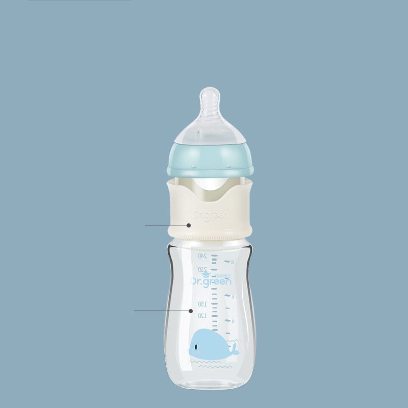 "Celestial Glass Baby Bottle - Safe, Stylish, and Secure Feeding"