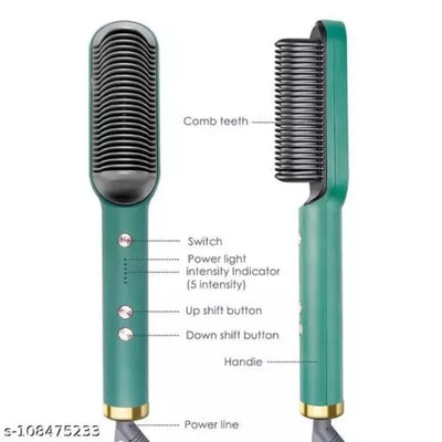 Maxwell Hair Straightener Brush, Hair Straightening Iron Built with Comb, Fast Heating & 5 Temp Settings & Anti-Scald, Perfect for Professional Salon at Home Hair Styler