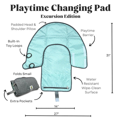 Travel Pad Diaper Clutch, Accessories for Babies Clean Hands Changing Pad Excursion Edition