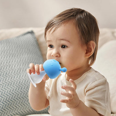 Baby Teething Toys with Suction Base, Silicone Mushroom Teethers for Babies 3 + Months, Super Soft and Easy to Grasp Toy for Baby Teething Relief, Chew Toys for Sucking Needs