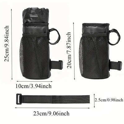 Bicycle Bag Bike Bottle Holder Handlebar Stem Thermal Bag With Mesh Pocket Coffee Cup Holders Cycling Water Bottle Carrier Bag