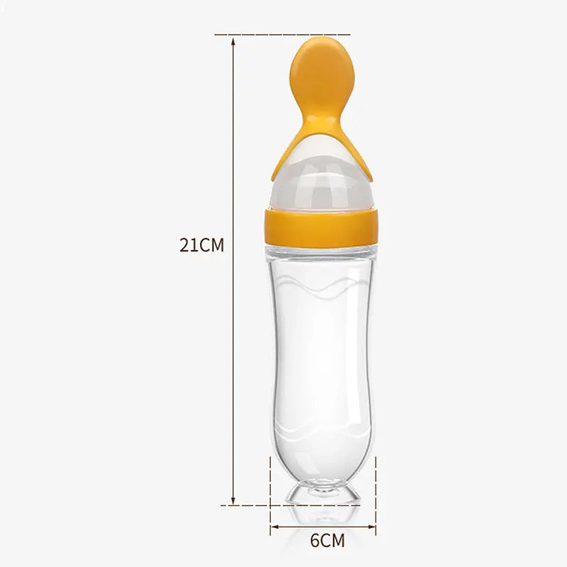 Baby Silicone Squeezing Feeding Bottle Newborn Baby Training Spoon Infant Cereal Food Supplement Feeder Bbay Safe Tableware