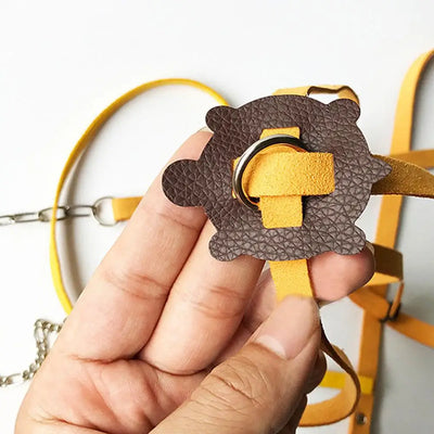 Pet Training Leash Gerbil Cage Cotton Rope Harness Collar Hamster Turtle Lizard Traction Rope Small Pet Supplies Random Color