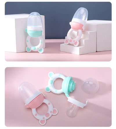 Baby Food Feeding Spoon Juice Extractor Fruit Feeder Pacifier Baby Feeding Bottle Silicone Gum Fruit Vegetable Bite Eat Feeder