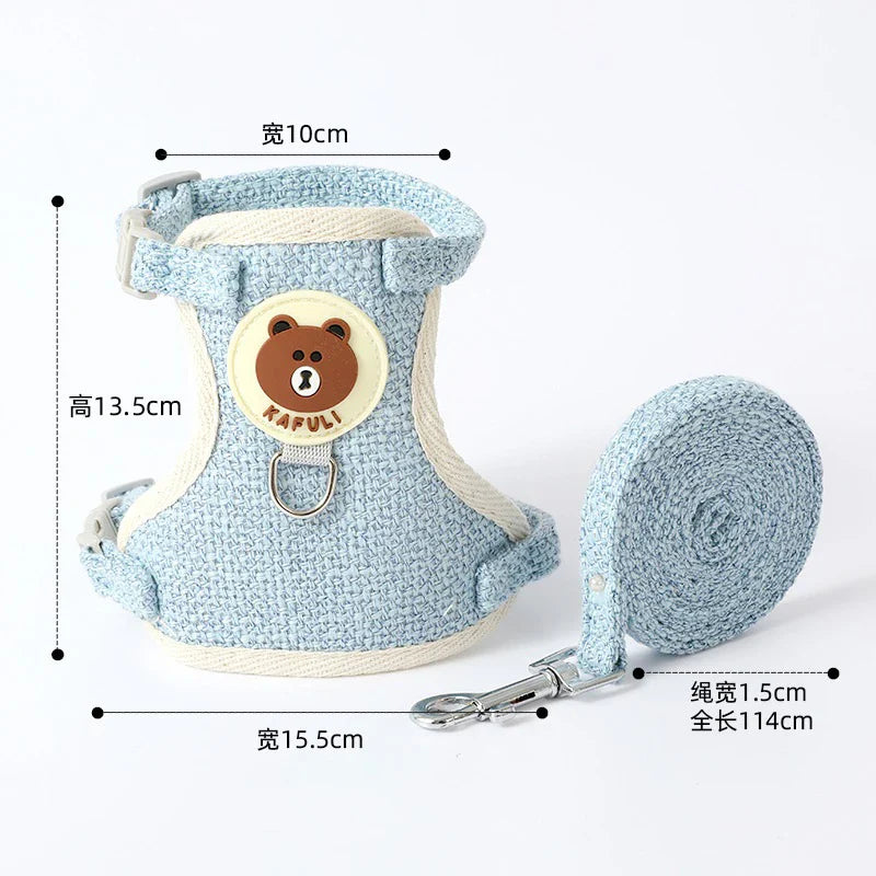 Newest Cute Rabbit Harness and Leash Set Bunny Pet Accessories Vest Harnesses Rabbit Leashes for Outdoor Walking Pets Supplies