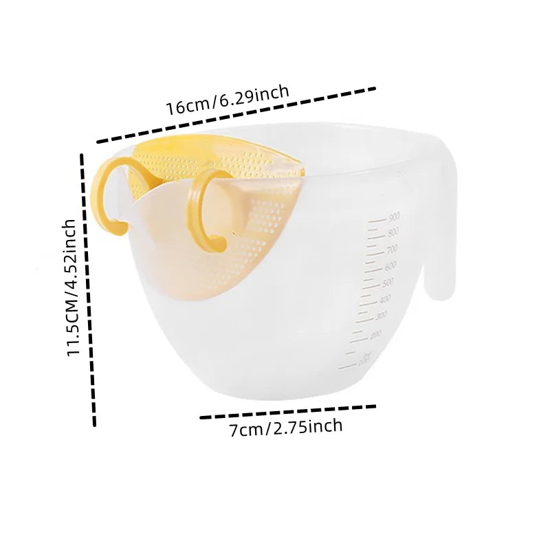 1PC Large-Capacity Measuring Cup with Filter Egg Liquid Tart Measuring Cup with Scale Kitchen Cooking Filter Bake Bowl Supplies