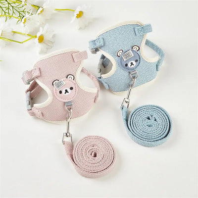 Newest Cute Rabbit Harness and Leash Set Bunny Pet Accessories Vest Harnesses Rabbit Leashes for Outdoor Walking Pets Supplies