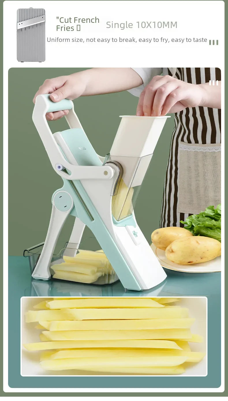 Vegetable Slicer Multi Function Shredder Manual Cutter Grater Kitchen Gadget Chopper Dicer Food Processor Cutting Tool Cooking