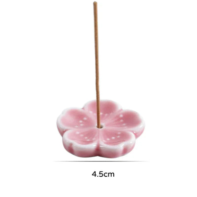 1pc Cherry Blossom Incense Burner Home Ceramic Decor Incense Stick Holder Aromatherapy Censer Office Teahouse Ornament