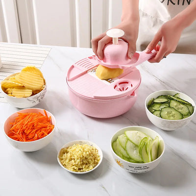 1Pc Green/Blue/Pink Kitchen Multifunctional Salad Utensils Vegetable Chopper Carrot Potato Manual Shredder Cook Vegetable Tools