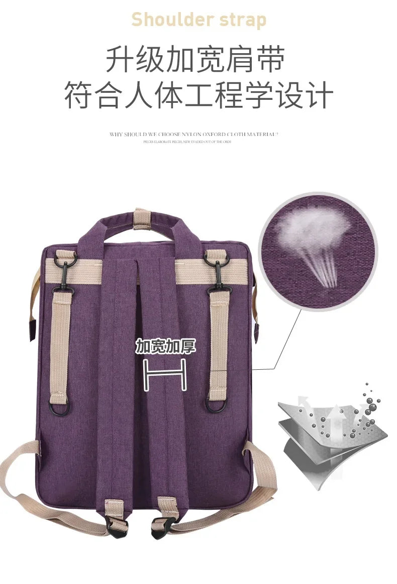 Go out Portable Folding Baby Crib Mummy Backpack Fashion Casual Large Capacity Hanging Stroller Baby Diaper Bag