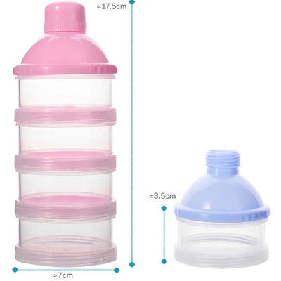 4 Grid Portable Milk powder box container Toddle Baby Snacks Food Storage Box Formula Dispenser Milk Powder Bottles