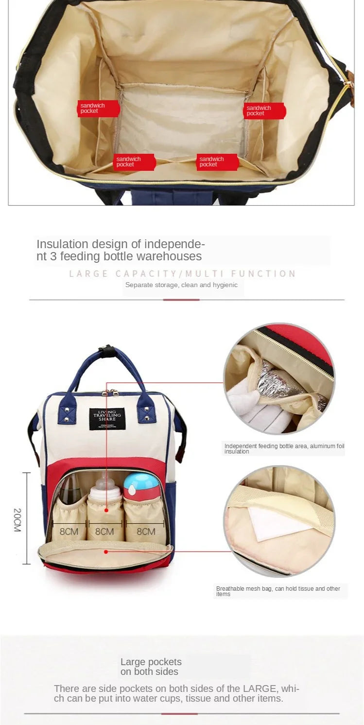 Diaper Bag Mummy Backpack Large Capacity Bag Mom Baby Multi-function Waterproof Outdoor Travel Diaper Bags For Baby Care