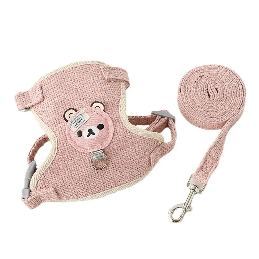 Cat Harnesses With Belt For Puppy Dog Leash Cute Vest For Small Pets Collar Polyester Adjustable Mesh Harness Pet Accessories